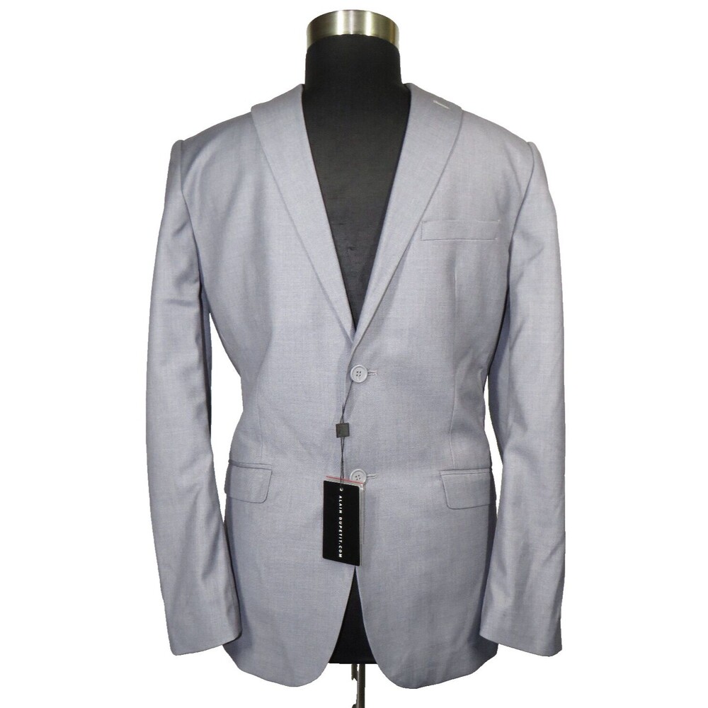 Alain Dupetit Men's Single Breasted Two-Button Blazer Suit Jacket Gray Size 42L